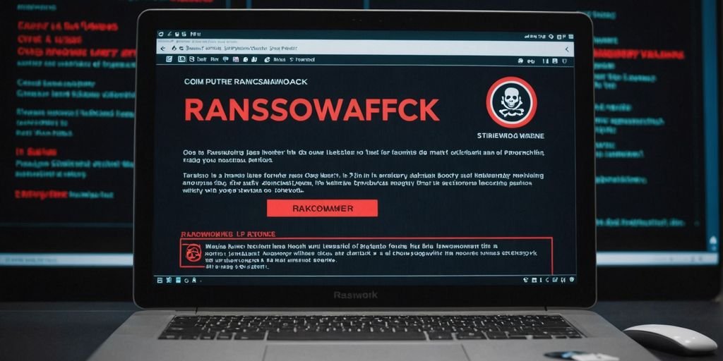 Melhores Práticas de Cibersegurança em 2024: O Guia Definitivo 1 Ransomware attack warning on computer screen
