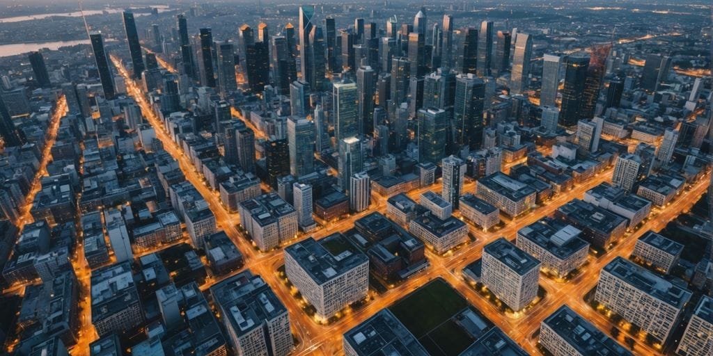 City with blockchain property records overlay