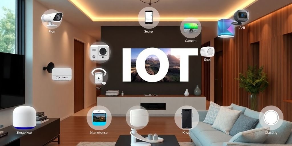 5 Desafios na Implementação do IoT em Casas Inteligentes 2 Casa inteligente com dispositivos IoT modernos.