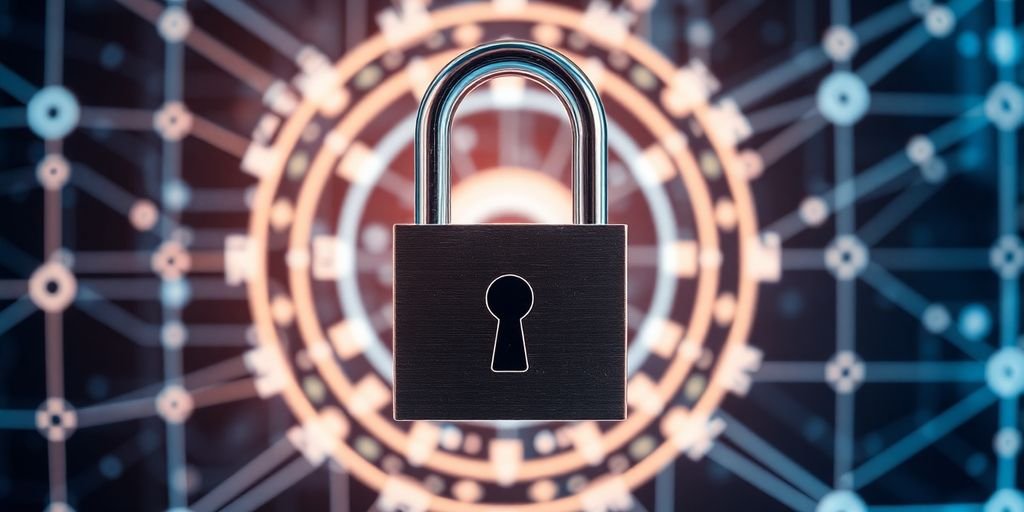 Imagem de um cadeado digital seguro.