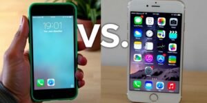 Imagem de um telefone Android e um iOS.