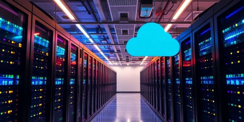 Google Cloud: 6 Aspectos Fundamentais da Visão Geral 1 Sala de servidores de computação em nuvem moderna.